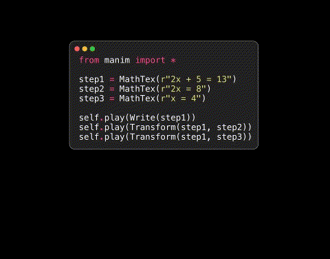 Code example: Build Mathematical Animations with Manim in Python