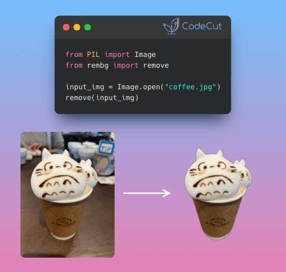 Code example: Rembg: Remove Image Backgrounds in 2 Lines of Python