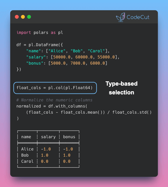 Code example: Build Schema-Flexible Pipelines with Polars Selectors