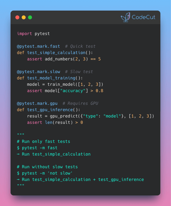 Code example: Build Faster Test Workflows with pytest Markers