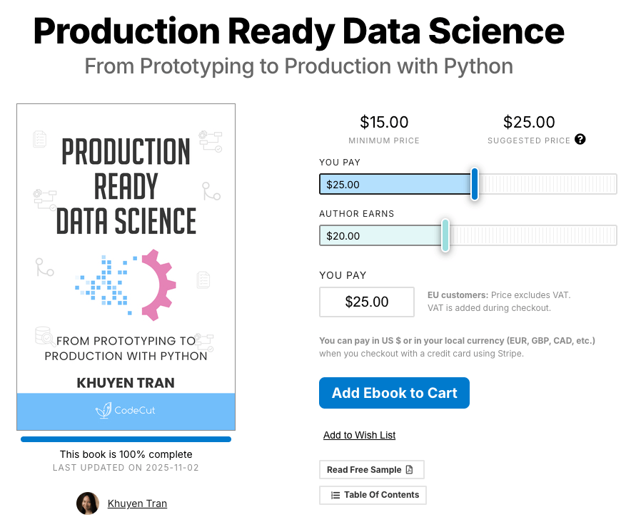 Production-Ready Data Science Is Now on Leanpub