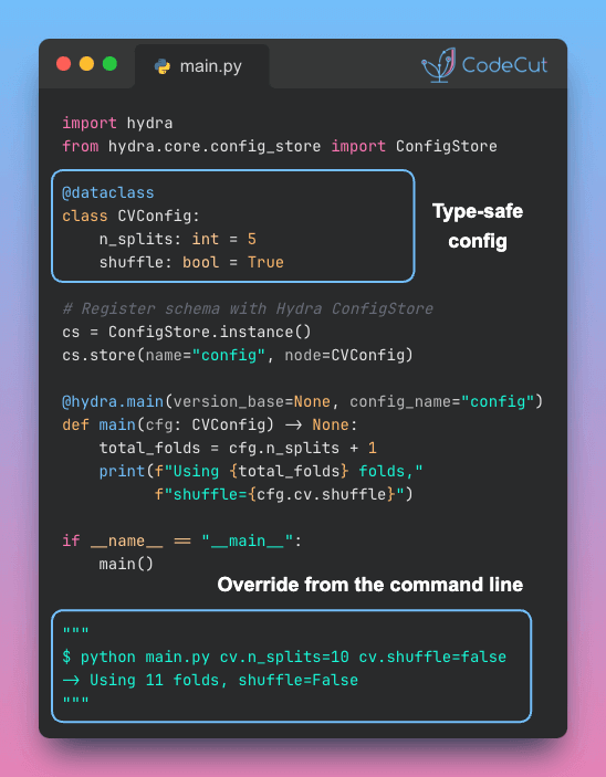 Code example: Type-Safe Configuration Management with Hydra